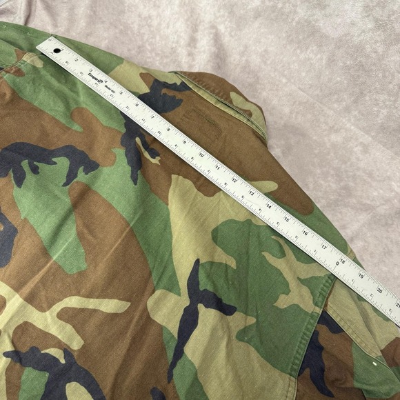 US Military Woodland Combat Coat Men Size Medium Regular Camo Field Coat M81 - Picture 8 of 10